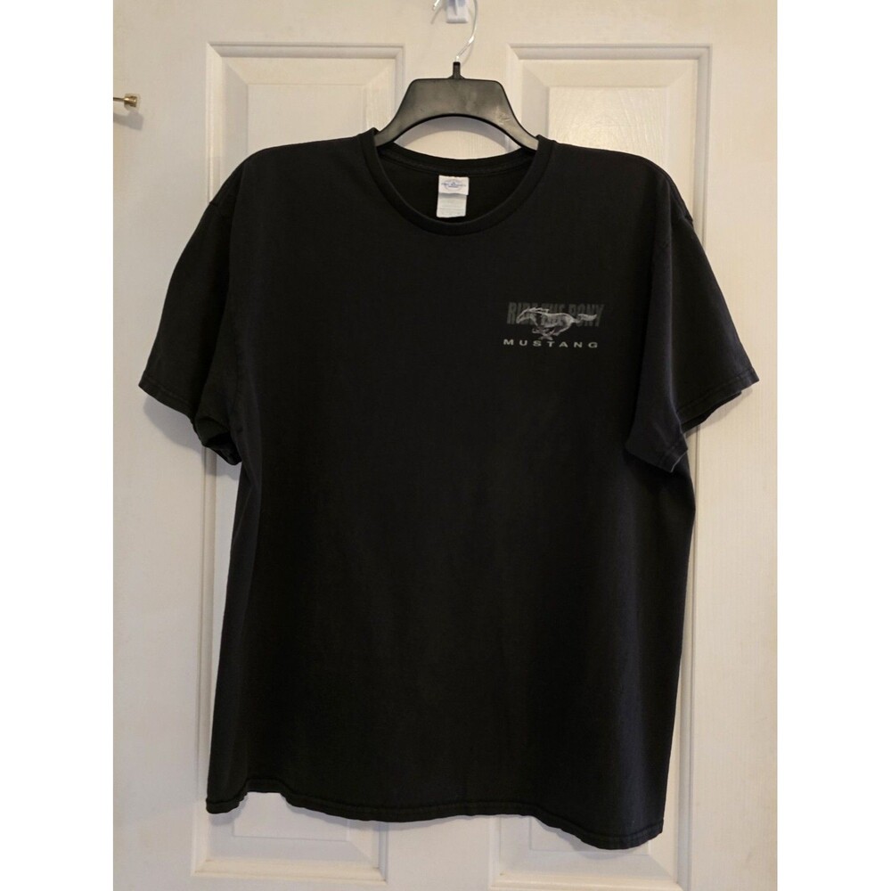 Vintage 2000s Ford Mustang Ride the Pony T-Shirt XL Black Ford Classic Cars Y2K